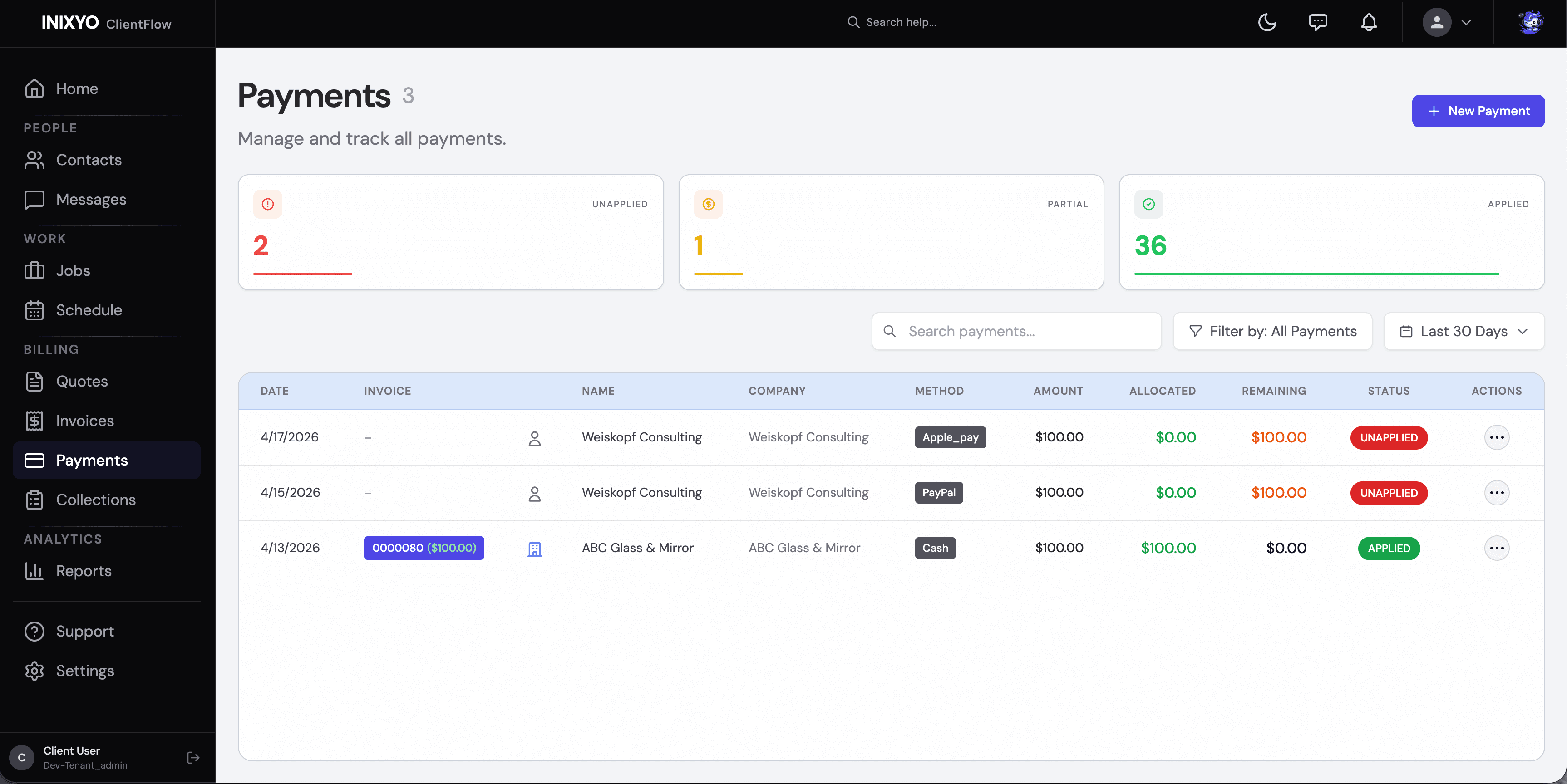 ClientFlow Invoices